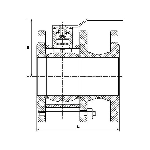 Краны стальные шаровые разборные 11с67п DN 50-150 PN 16 полнопроходные фланцевые под задвижку рычаг PR купить в Воронеже | "Проконсим"