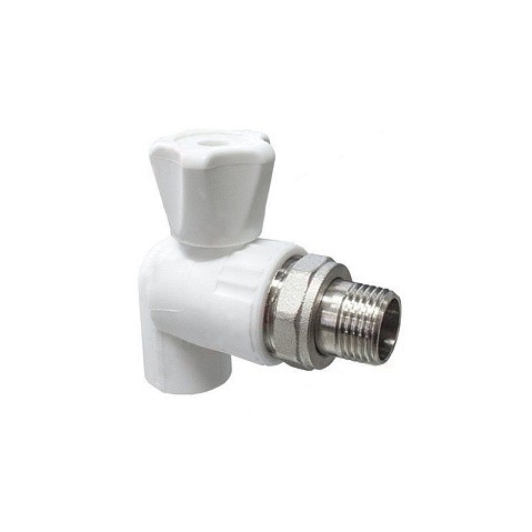 Кран шаровой для радиатора ПП 20-1/2'' PN 25 угловой с американкой белый VALFEX  купить в Воронеже | "Проконсим"