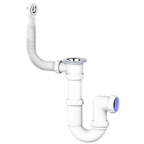 Сифон для мойки Unicorn Y421, 1 1/2'' х40 без отвода, чаша из нержавеющей стали, круглый перелив купить в Воронеже | "Проконсим"