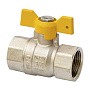 Кран латунный шаровой газовый MVI BV.813 DN 15 PN 25 никелированный полнопроходной муфта-муфта бабочка купить в Воронеже | "Проконсим"