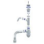 Сифон для умывальника Unicorn А320V, 40х50 гибкий отвод, 1 1/2'' х40 чаша из нержавеющей стали с отводом для стиральной машины купить в Воронеже | "Проконсим"