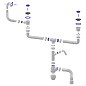 сифон для двойной мойки Unicorn В747V, 40х50 гибкий отвод, 1 1/2'' х40 с отводом для стиральной машины, прямоугольный перелив купить в Воронеже | "Проконсим"