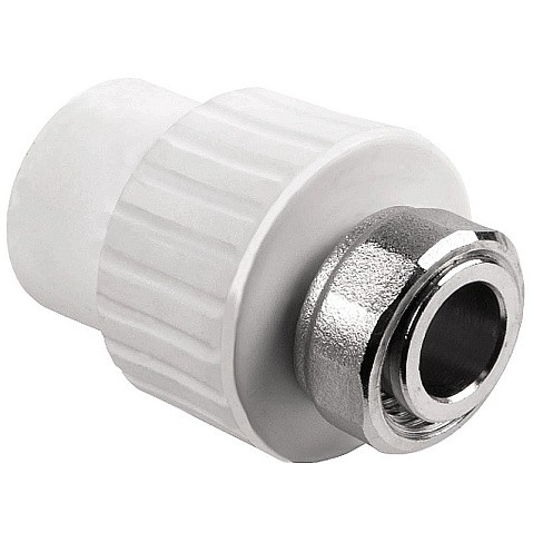 Муфта комбинированная ПП 20-1/2'' PN 25 с накидной гайкой белая РТП 10696 купить в Воронеже | "Проконсим"