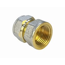 Муфты латунные для PEX труб DN 16-32 PN 10 обжимные никелированные с внутренней резьбой Valfex VF.302.N купить в Воронеже | "Проконсим"