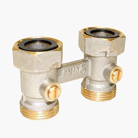 Узел нижнего подключения Vekotrim DN 15 PN 10 прямой двухтрубный 20-3/4'' c накидной гайкой, муфта купить в Воронеже | "Проконсим"