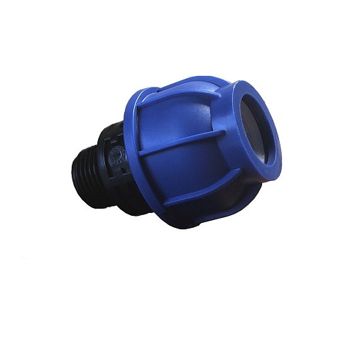 Муфта компрессионная соединительная ПНД DN 50 PN 16 наружная резьба х1 1/4” обжимной для ПЭ труб 20-40гр. Кудиновский трубный завод купить в Воронеже | "Проконсим"