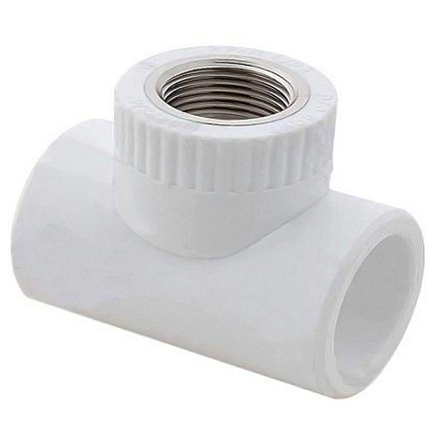 Тройник комбинированный ПП 32-1/2'' PN 25 с наружной резьбой белый РТП 10758 купить в Воронеже | "Проконсим"