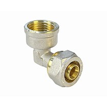Угольники латунные для PEX труб DN 16-20 PN 10 обжимные никелированные с внутренней резьбой Valfex VF.352.N купить в Воронеже | "Проконсим"