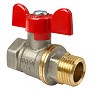 Кран латунный шаровой Valfex.218.NB1 11Б27фт1М DN 15 PN 40 никелированный муфта-штуцер бабочка купить в Воронеже | "Проконсим"