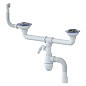 сифон для двойной мойки Unicorn В731V, 40х50 гибкий отвод, 3 1/2'' х40 с отводом для стиральной машины, круглый перелив купить в Воронеже | "Проконсим"