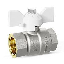 Краны латунные шаровые DN 15-32 PN 25-40 никелированные бабочка белая муфта-муфта LD Pride 47.300 купить в Воронеже | "Проконсим"