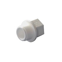 Заглушка резьбовая ПП  1/2'' PN 25 с наружной резьбой белая купить в Воронеже | "Проконсим"
