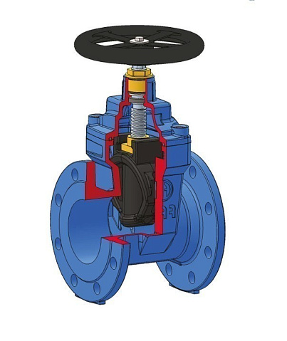 Задвижки чугунные DN 250-600 PN 10 с обрезиненным клином с редуктором под электропривод FAF 6010 купить в Воронеже | "Проконсим"