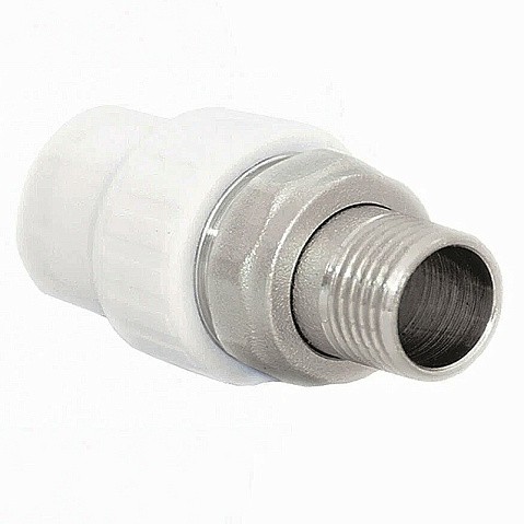 Муфта для радиатора ПП 20-3/4'' PN 25 с американкой белая РТП 14629 купить в Воронеже | "Проконсим"
