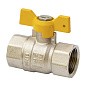 Кран латунный шаровой газовый MVI BV.813 DN 15 PN 25 никелированный полнопроходной муфта-муфта бабочка купить в Воронеже | "Проконсим"