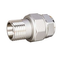 Американки латунные DN 15-50 PN 40 никелированные муфта-штуцер прямые LD Pride купить в Воронеже | "Проконсим"