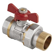 Краны латунные шаровые DN 15-50 PN 25 никелированные бабочка муфта-штуцер американка MVI AquaHit BV.320.04 купить в Воронеже | "Проконсим"