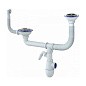 Сифон для двойной мойки Unicorn Y710V, без отвода, 3 1/2'' х40 с отводом для стиральной машины, круглый перелив купить в Воронеже | "Проконсим"