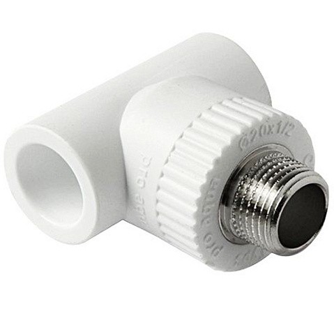 Тройник комбинированный ПП 32-1/2'' PN 25 с наружной резьбой белый Pro Aqua PA25015 купить в Воронеже | "Проконсим"