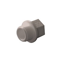Заглушка резьбовая ПП  1/2'' PN 25 с наружной резьбой серая купить в Воронеже | "Проконсим"