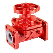 Клапаны запорные 15ч75п2 DN 15-32 PN 10  футерованный фторопластом до 110гр. купить в Воронеже | "Проконсим"