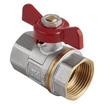 Краны латунные шаровые DN 15-25 PN 25 никелированные бабочка муфта-муфта MVI AquaHit BV.313.04 купить в Воронеже | "Проконсим"