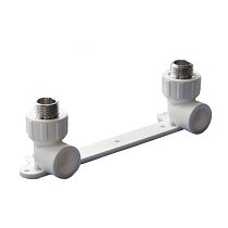 Угольник установочный ПП 25-1/2'' двойной с наружной резьбой белый Политэк купить в Воронеже | "Проконсим"