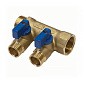 Коллектор латунный DN 20 2 выхода G 1/2'' с шаровыми кранами синяя ручка плоское присоединение отвода SGL купить в Воронеже | "Проконсим"