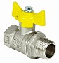 Кран латунный шаровой газовый 11Б27фт1М DN 15 PN 40 никелированный бабочка муфта-штуцер Valfex.278 Standart ГОСТ Р 59553 купить в Воронеже | "Проконсим"