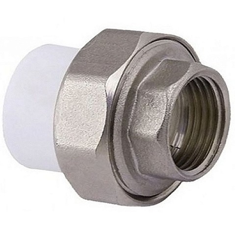 Муфта комбинированная ПП 32-1/2'' PN 25 разъёмная с внутренней резьбой белая PlasticPro купить в Воронеже | "Проконсим"