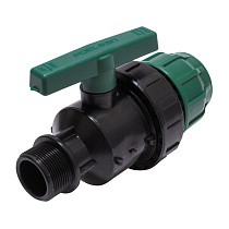 Кран шаровый ПЭ PN 10 компрессионные комбинированный обжимное-щтуцер купить в Воронеже | "Проконсим"