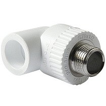 Угольники ПП DN 20-32 PN 25 комбинированные с наружной резьбой белые Pro Aqua купить в Воронеже | "Проконсим"