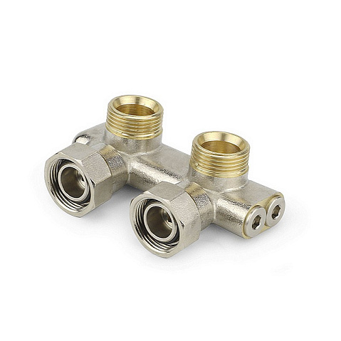 Узелы нижнего подключения VARMEGA VM139 DN20 угловой двухтрубный 3/4''x3/4'' евроконус, перекрёстный муфта-штуцер купить в Воронеже | "Проконсим"