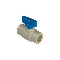 Краны шаровые ПП DN 20-25 PN 25 полупроходные серые с синей ручкой Valfex купить в Воронеже | "Проконсим"