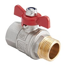 Краны латунные шаровые DN 15-25 PN 40 никелированные бабочка муфта-штуцер MVI BV.514 купить в Воронеже | "Проконсим"