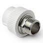 Муфты ПП DN 32-110 PN 25 комбинированные под ключ с наружной резьбой белые Pro Aqua купить в Воронеже | "Проконсим"