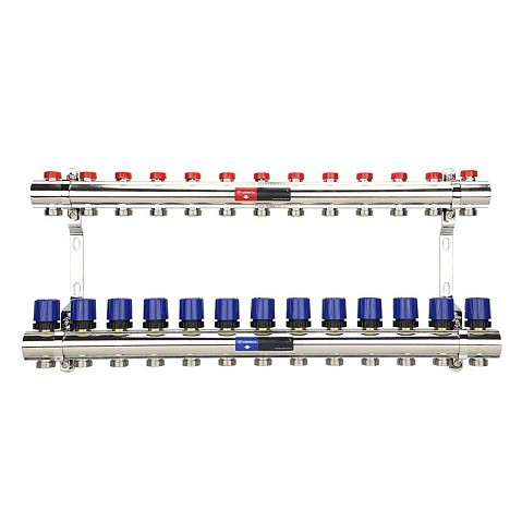 Коллекторная группа из латуни DN 25-13 вых. G-3/4'' евроконус, без расходомеров, без дренажного крана и воздухоотводчика VARMEGA VM15813 купить в Воронеже | "Проконсим"
