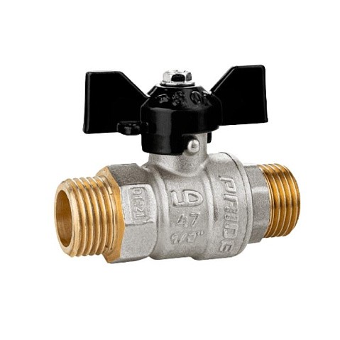 Краны латунные шаровые DN 15-25 PN 40 никелированные бабочка штуцер-штуцер LD Pride 47.304 купить в Воронеже | "Проконсим"