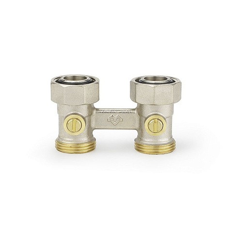 Узелы нижнего подключения VARMEGA VM141 DN20 прямой двухтрубный 3/4''x3/4'' евроконус муфта-штуцер купить в Воронеже | "Проконсим"
