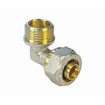 Угольники латунные для PEX труб DN 16-32 PN 10 обжимные никелированные с наружной резьбой Valfex VF.353.N купить в Воронеже | "Проконсим"