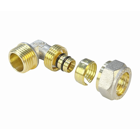 Угольник латунный для PEX труб 16-1/2'' PN 10 обжимной никелированный Valfex VF.352.N  купить в Воронеже | "Проконсим"