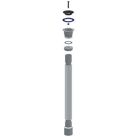 Сифон гофрированный Unicorn D230, 40х50 гибкий отвод, 1 1/2'' х40 чашка из нержавеющей стали, 1200мм купить в Воронеже | "Проконсим"