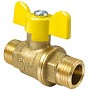 Краны латунные шаровые газовые 11Б27фтМ DN 15-20 PN 40 бабочка штуцер-штуцер Valfex.279.LB3 купить в Воронеже | "Проконсим"