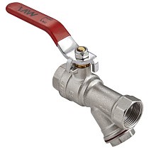 Краны латунные шаровые DN 15-20 PN 25 никелированные с фильтром рычаг муфта-муфта MVI BV.631 купить в Воронеже | "Проконсим"
