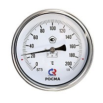 Термометр биметаллический РОСМА БТ-51.211, Ду 100, L 64, М20х1,5 осевой купить в Воронеже | "Проконсим"