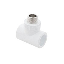 Тройники ПП DN 20-40 PN 25 комбинированные с наружной резьбой белые PlasticPro купить в Воронеже | "Проконсим"