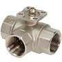Краны латунные шаровые трехходовые DN 20-25 PN 40 никелированные под привод РИДАН AMZ-113R купить в Воронеже | "Проконсим"
