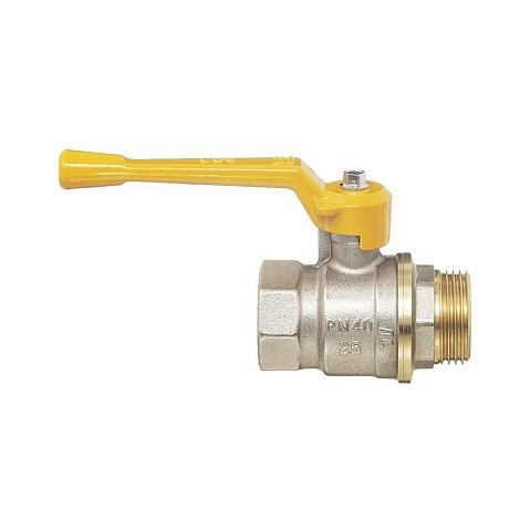 Краны латунные шаровые газовые 11Б27п DN 15-40 PN 40 никелированные рычаг муфта-штуцер БАЗ А11.0.Н купить в Воронеже | "Проконсим"
