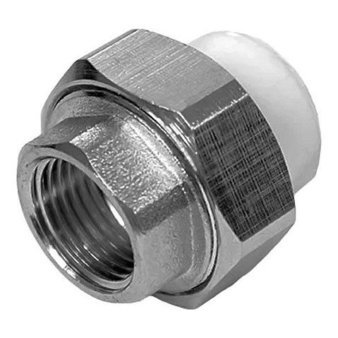 Муфта комбинированная ПП 20-1/2'' PN 25 разъёмная с внутренней резьбой белая РТП 10615 купить в Воронеже | "Проконсим"