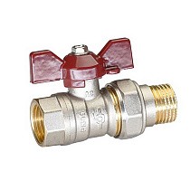 Краны латунные шаровые DN 15-32 PN 25-40 никелированные бабочка американка Temper серия 88 ГОСТ Р 59553 купить в Воронеже | "Проконсим"